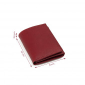 Portofel mic tip portcard din piele naturala DiAmanti Soverato Rosso Scuro